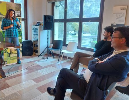 Tamara Lunger durante il suo intervento