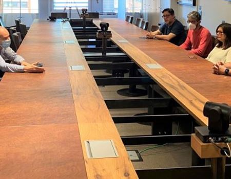 Un momento della visita in Federazione