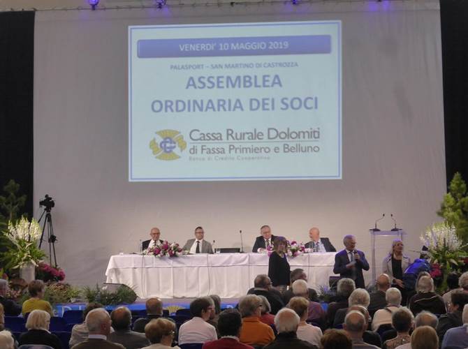 Cr Dolomiti di Fassa Primiero Belluno: i soci approvano il bilancio Novecento soci hanno partecipato all’assemblea della Cassa Rurale Dolomiti di Fassa Primiero e Belluno, riunitasi per la prima volta a San Martino di Castrozza.