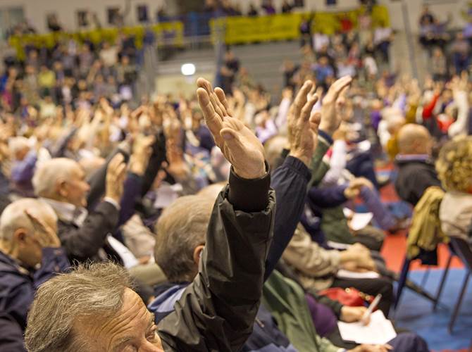 Immagine d'archivio di un'assemblea della CR di Lavis
