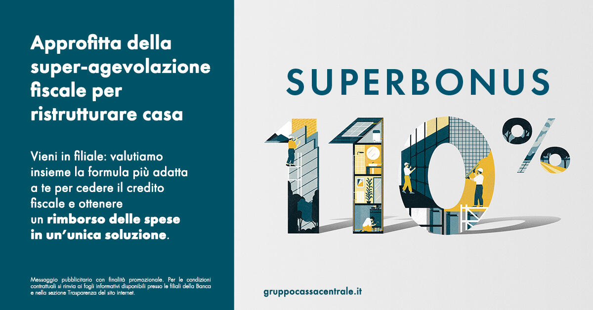 Le Banche del Gruppo confermano la propria vicinanza al territorio con una serie di misure flessibili per accompagnare i clienti nella valutazione della formula più adatta per la cessione del credito e l’ottenimento del rimborso delle spese in un’unica soluzione. Il Superbonus permette alle famiglie di fruire di benefici fiscali e alle imprese di scegliere tra varie soluzioni di finanziamento.