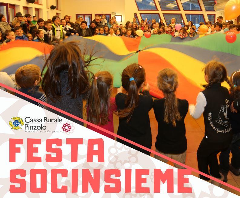 Cassa Rurale Pinzolo in festa con 'Socinsieme' Sabato 15 dicembre alle 14.30 presso l’Auditorium di Carisolo la Cassa Rurale Pinzolo si dedicherà ai soci, alle loro famiglie e a tutte le associazioni che con dedizione e generosità operano sul territorio della Val Rendena.